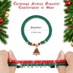 Emibele Colorful Stretch Bracelet Stack Boho Beaded Bracelet Set Heishi Surfer Bracelet Stackable Y2K Trendy Jewelry Friendship Multiple Set Women Fans - style: Red & Green 5PCS