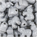 BeadTin Grey Opaque 25mm Elephant Pony Beads (24pcs)