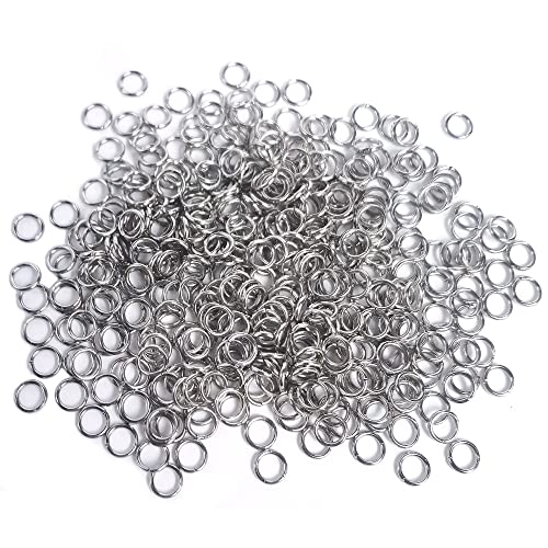 2000Pcs 8mm Stainless Steel Jump Rings 18 Gauge Metal O Rings Close but Unsoldered Single Loop Connector Rings for Jewelry Necklaces Bracelet Earrings Keychain DIY Making - color: dark silver, size: 8mm