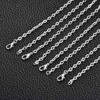 HARFINGTON 20 Pack 18 Inch Necklace Chains Bulk 3.2mm Silver Plated Cable Chains with Lobster Clasps for Jewelry Making - color: Silver, size: 18 Inch x 3.2mm