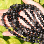 Natural Stone Beads Obsidian 8mm Polished Round Smooth Gemstone Beads for Jewelry Making Supplies 15 Inch(45Beads) - color: Obsidian 8mm-45pcs
