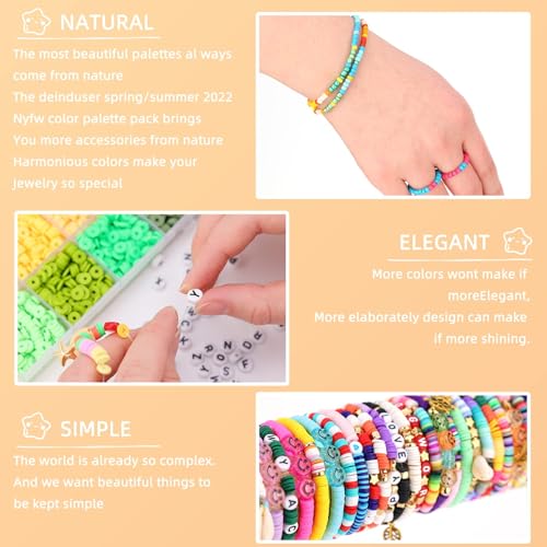 SJZWSD 6-Box Friendship Bracelet Making Kit - 16,000pcs Clay, Seed & Glass Beads Collection, Letter Beads, Charms - color: Multicolored
