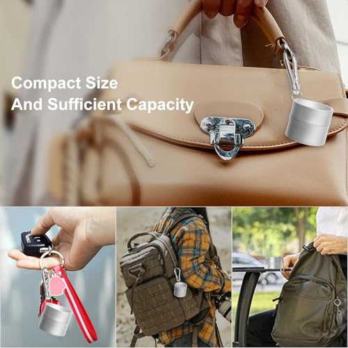 Mini Travel Ring Holder Keychain, Portable Jewelry Holder Keychain with Protective Sponge, Small Necklace Earrings Case for Gym Sports Bag Purse - color: 1-Tier Silver