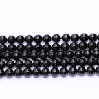 Natural Gemstone Loose Beads Smooth Round Approxi 15 inch DIY Bracelet Necklace for Jewelry Making (6mm, Black Tourmaline) - color: Black Tourmaline, size: 6mm
