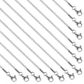 12 Pack Silver Stainless Steel Chain Bulk Necklace Craft Jewelry Necklace Chain for Women Men - color: Silver Flat S, size: 18 inches