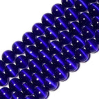 HAAMIIQII 35pcs 10mm Dark Blue Cat Eye Beads Round Loose Gemstone Beads for Jewelry Making Strand 15 Inch - color: Dark Blue, size: 10mm (35pcs)