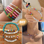 EFIVS ARTS Seed Beads 96 Colors 4MM Small Beads Kit Tiny Bracelet Waist Beads Set with Pendant Charms Letter Beads Kit for Concert Bracelets DIY Making - color: 96 Colors