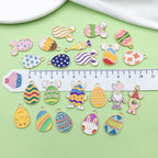 Sailanzi 22pcs Alloy enamel Easter egg series cute rabbit Pendant Jewelry Making DIY Keychain Earrings Pendant Various Design Charms for Jewelry Making Bracelets Necklace(SN928) - color: SN928