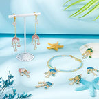 SUNNYCLUE 1 Box 12Pcs Sea Shell Charms Enamel Seashell Charm Summer Ocean Chandelier Linking Charm Starfish Conch Metal Charms for Jewelry Making Charm Earring Necklace Bracelet Supplies Adult Women - color: Ocean Enamel Chandelier Charms