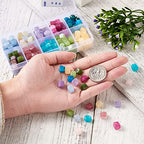 Craftdady 200pcs Natural Stone Beads 7-8mm Smooth Cube Gemstone Loose Beads Mixed Square Healing Crystal Spacer Beads for Bracelets Necklaces Jewelry Making Hole: 0.9mm - color: Mixed Color, Cube