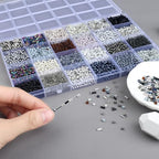 ZHIYUXI 7500Pcs Black Glass Seed Beads Kit for Jewelry Making with Bugle Tube Bead 24 Colors Waist Embroidery Beads for DIY Bracelet Necklace Making Craft Beading Kit - color: F-Black