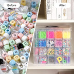 SGHUO Bead Organizer Box, 112pcs Small Organizers, 4-Tier Stackable Storage Container Box for Art Craft Storage, Washi Tape, Kids Toys, Jewelry, Beauty & Sewing Supplies - style: 4 tier-2in