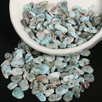 30in Larimar Natural Chip Stone Beads 5-8mm About 230pcs, Irregular Drilled Light Blue Green Bead for Bracelets Jewelry Making Supplies for Adults, DIY Crafts. - color: Larimar