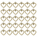 PATIKIL Heart Charm, 100Pcs Mini Heart Circle Pendant Charm Bulk for Jewelry Making Earrings Necklace Wedding Crafts - color: Cyan