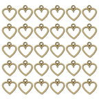 PATIKIL Heart Charm, 100Pcs Mini Heart Circle Pendant Charm Bulk for Jewelry Making Earrings Necklace Wedding Crafts - color: Cyan