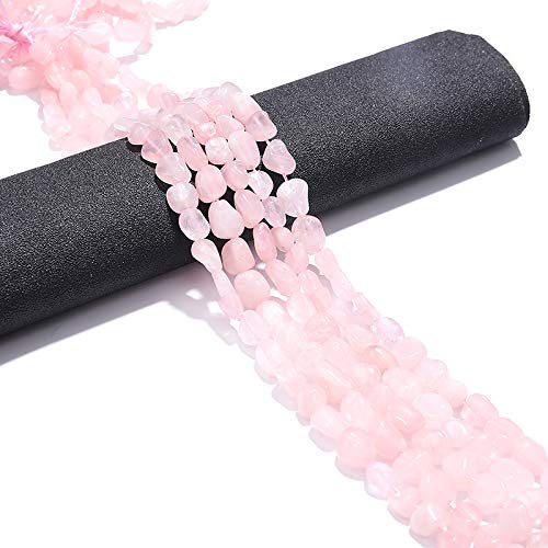 BEADIA Irregular Natural Rose Quartz Crystal Stone Loose Semi Gemstone Beads for Jewelry Making 7-10mm 38cm - color: Rose Quartz Crystal, size: 7-10mm 38cm