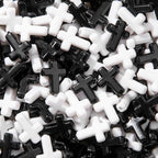 300pcs Black&White Cross Beads 12 * 16mm Cross Bead Crosses Spacer Bead Bulk for DIY Crafting Necklace Bracelet Jewelry Making Keychain (Black&White) - color: black&white