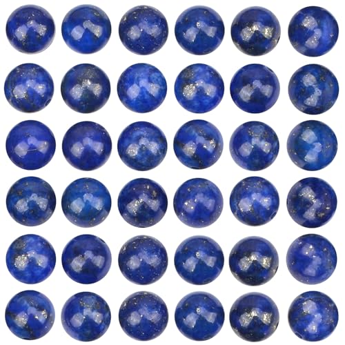 100pcs Natural Stone Beads 8mm Blue Lapis Lazuli Round Genuine Real Stone Beading Loose Gemstone Hole Size 1mm DIY Charm Smooth Beads for Bracelets Necklaces Earrings Jewelry Making Crafts - color: Blue Lapis Lazuli