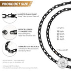 VNOX Paperclip Necklace for Men Women, 4.5/6.5/7mm Solid Diamond-Cut Chunky Stainless Steel Anchor Link Chain Mens Necklaces Jewelry Gifts, 18/20/22/24 Inchs - style: 7MM-Black