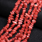 Chip Shells, 260pcs 5-8mm Irregular Beads with Holes, Light Red Shell & Crystal Chip Beads for Jewelry Making - color: Light Red