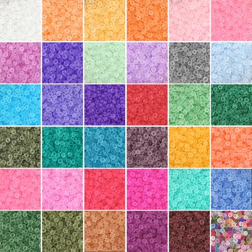 4mm Frosted Glass Seed Beads Bulk, 1000pcs Small Round Glass Bead Matte Loose Spacer Beads for Beading, Friendship Bracelet, Pendants, Key Chains, Necklaces, Hairpins, Blue Green - color: Blue Green