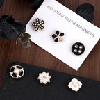 12pcs Magnetic Hijab Pins, Black and White No Snag Hijab Magnets Multipurpose Strong Magnetic Scarf Clip Clasp Buttons Pinless Brooch for Scarves Hats Shirt Collars Shawls Clothing (Style2) - style: Style2