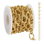 UMAOKANG 2 Meters Gold Plated Jewelry Chain for Jewelry Making Stainless Steel Rolo Chain Link with Jewelry Supplies Findings - color: Rolo (Gold)