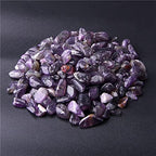 Natural 500 pcs Amethyst No Hole Undrilled Irregular Chip Gemstone Beads Rock Gravel Crystal Tumble Minerals Gravel Specimen Energy Decorative Stone Fish Tank Stone - color: Amethyst