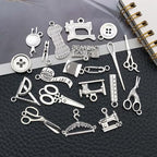 WOCRAFT 60pcs Antique Silver Sewings Bracelet Charms for Jewelry Making Sets DIY Necklace Bracelet Keychain Crafting Charms Kit Craft Supplies (SN911) - color: Antique Silver, size: Sewings Charms