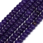 Songxi 5x8mm Natural Deep Purple Chalcedony Stone Rondelle Beads, 75PCS Spacer Round Loose Abacus Beads for Jewelry Making, Gemstone for Bracelet Necklace Earrings, Arts and Crafts - color: Deep Purple Chalcedony