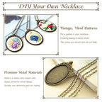 ZOCONE 3 Packs Embroidery Necklace Kit, Embroidery Pendant Kits Mini Cross Stitch Kit with Hoop, Necklace, Pendant, Beads, Stamped Pattern Cloth, Instructions, etc., Embroidery Kits for Adults - color: Gold Beads-G