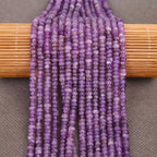 BONNY BOXX 1 Strand (150PCs) Natural 2 * 4mm Amethyst Rondelle Beads, Natural Abacus Disk Stone Beads Loose Spacer Gemstone for DIY Bracelet Necklace Jewelry Making - color: Amethyst, size: 2*4MM