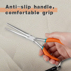 Extra Long Needle Nose Pliers For Jewelry Making 7 Inches Straight Needle Nose Plier With Serrated Jaw Fishing Hook Remover Tool With Lanyard Long Nose Pliers For Hard-To-Reach Narrow Spaces - style: Extra Long Nose