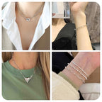 3.28 Feet Sterling Silver Paperclip Chain Paperclip Link Necklace Oval Cable Chain with Velvet Polishing Cloth Permanent Bracelet Kit 8.5x3mm for Women Men Necklace Jewelry Making - color: Silver