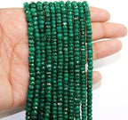 Z.A Gems Natural Green Jade Faceted Beads- 3 mm Round Beads - Natural Gemstone Beads for Jewelry Making Strand 15 Inch. - size: 3 mm