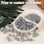 100Pcs Glass Beads 10mm Round Moon Frosted Cracked Water-Activated Transparent Glazed Beads, Ideal for DIY Bracelets Necklaces Phone Charms Craft Supplies (Translucent White) - color: Grey