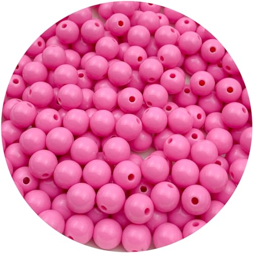 400Pcs 8MM Acrylic Round Pastel Beads Candy Color Spacer Beads Plastic Resin Beads for Necklace and Bracelet Making Crafting Supplies(309 - Light Rose Red) - color: 309 - Light Rose Red, size: 8MM
