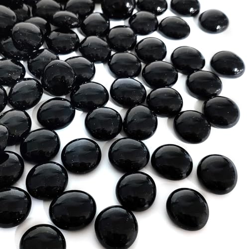 FANTIAN 5 lbs Black Glass Marbles, Glass Beads, Decorative Rocks Glass Pebbles for Vase Fillers Fish Tank Plants Flower Pots Fountains Crafts Table Scatter and Fire Pits - color: Black, size: 5 Pounds