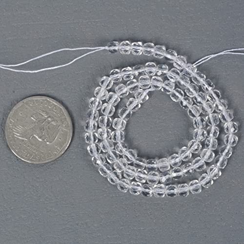 Natural Clear Quartz Gemstone 4mm Faceted Cube Square Loose Beads 16 Inch for DIY Jewelry Making Beads - color: Clear Quartz