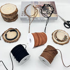 LUSTEMBER Leather String, Faux Leather Cord, Flat Suede Leather Lace for Necklaces, Bracelets, Jewelry Making, Tassels, Dream Catchers and Art Crafts - size: Light Brown