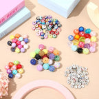 Huquary 270 Pcs Beads for Pens Rhinestone Bubblegum Beads Mixed Crystal Resin Sugar Chunky for Beadable Keychains DIY Craft Jewelry Making Supplies - color: Classic Colors