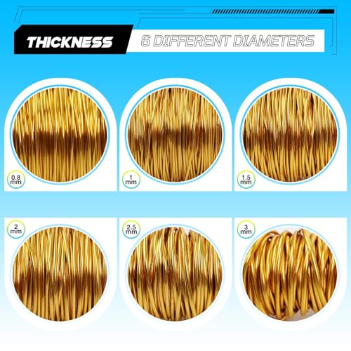 Aluminum Craft Wire,15 Gauge (1.5mm) Gold Bendable Wire,100 Feet Continuous Roll for Jewelry Making,Sculpting,Floral & Armature Projects - size: 15 Gauge 100Ft, style: Gold