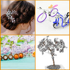 Funrous 5 Rolls 5 Size Jewelry Wire 18, 20, 22, 24, 26 Gauge Copper Wire Kit Jewelry Beading Bendable Craft Metal for Making Crafts, Sculpting with a Pliers(Silver) - color: Silver