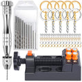 LEOBRO Hand Drill, Hand-operated Hand Drills, Pin Vise with Drill Bits, Drill Press Vise, Keychain Making Kit, Jewelry Making Supplies, for Crafts