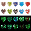 Glow in The Dark Heart Beads Lampwork Glass Love Heart Beads Craftdady 20Pcs Colorful Luminous Handmade Gold Sand Sweet Love Spacer Bead for DIY Craft Earring Bracelet Necklace Jewelry Making - color: Luminous