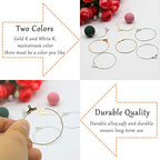 80pcs Beading Hoop Earrings for Jewelry Making,Round Beading Hoops Earrings Bulk Triangle Teardrop Earring with Hoop for DIY Craft Earring Making - color: Gold K and White K 1