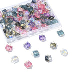 Ipotkitt 100 Pcs 5 Colors Glass Cat Head Charms Colorful Crystal Animal Head Kitten Cute Pet Charms with Golden Tone Brass Loops for Jewelry Making - color: 100pcs-Glass Cat Head Charms