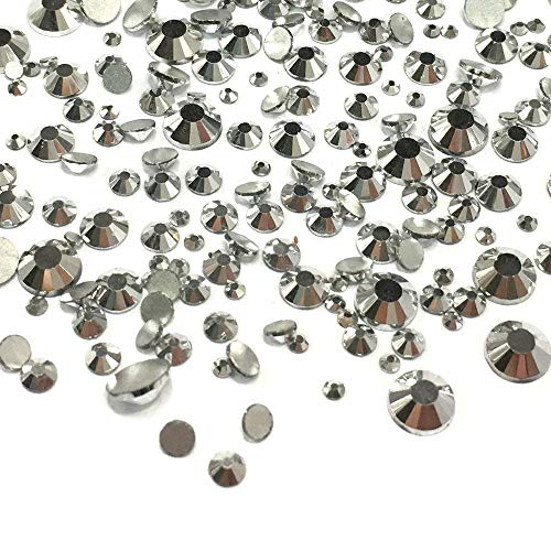 AD Beads 1440 Pieces Mixed Size No Hotfix Glue on Quality Glass Flatback Rhinestones Round Crystal Gems (29 Metallic Silver) - color: Labrador 29