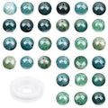 4mm 200pcs Natural Stone Round Beads Green Moss Agate Genuine Stone Beading Loose Gemstone DIY Charm Smooth Beads for Bracelets Necklaces Earrings Hole Size 1mm (Green Moss Agate 4mm) - color: Green Moss Agate, size: 4mm