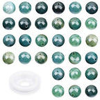 4mm 200pcs Natural Stone Round Beads Green Moss Agate Genuine Stone Beading Loose Gemstone DIY Charm Smooth Beads for Bracelets Necklaces Earrings Hole Size 1mm (Green Moss Agate 4mm) - color: Green Moss Agate, size: 4mm